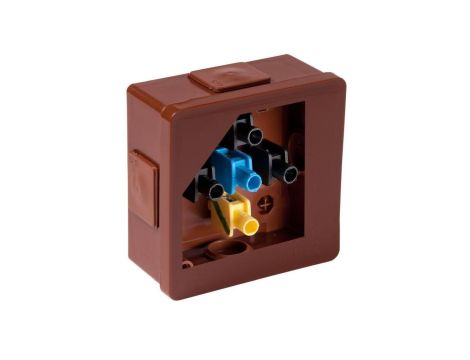 Puszka instalacyjna natynkowa typu KLIK z dławikami gumowymi 86x86x40mm hermetyczna IP55 brązowa ViPlast