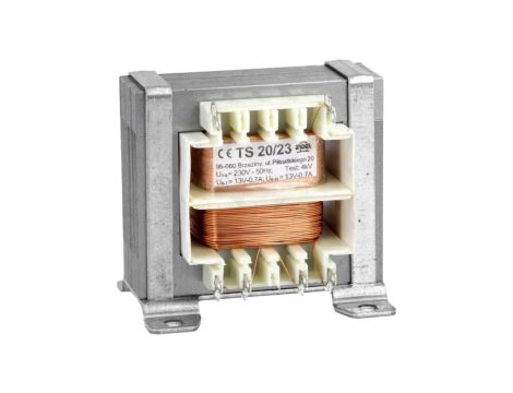 TS20/23 Transformator sieciowy 20VA, 230VAC ,13V, 700mA IP00