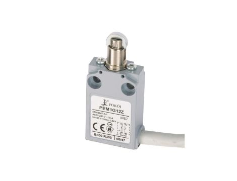 Wyłącznik krańcowy 1R 1Z migowy popychacz metalowy z rolką stalową równoległą Ø12 PEM1G12Z A37-A83Z