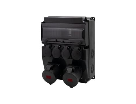 Rozdzielnica CAJA 12M SCENIC - gniazda proste 16A 5p, 32A 5p, 4x230V /12 modułów/