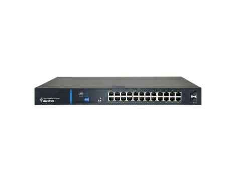Switch PoE Desktop 26x port RJ45 (24x PoE+ Gigabit Ethernet 1000Mb/s i 2x Uplink Gigabit Ethernet ) przełącznik niezarządzalny A