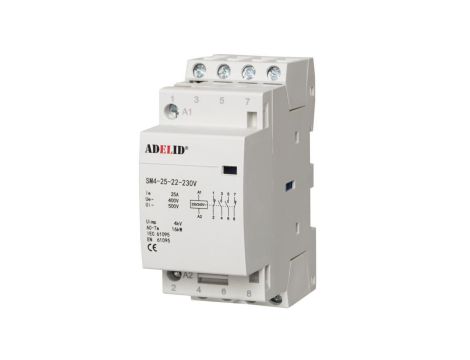 Stycznik modułowy cewka 25A 230V AC 2xNO TH35 ADELID
