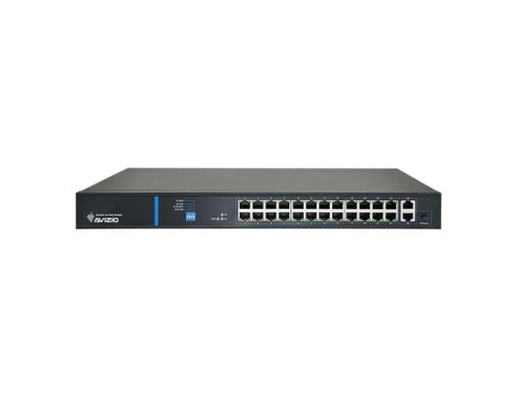Switch PoE Desktop 26x port RJ45 (24x PoE+ Fast Ethernet 100Mb/s i 2x Uplink Gigabit Ethernet ) przełącznik niezarządzalny AVIZI