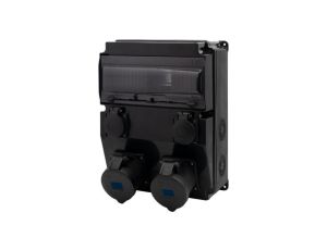 Rozdzielnica czarna CAJA 12M SCENIC - gniazda proste 2x32A 3p, 2x230V /12 modułów/