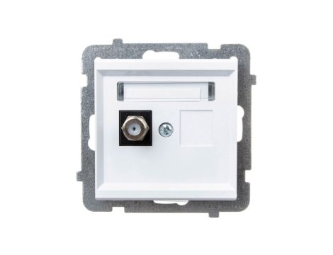 SONATA Gniazdo antenowe typu F pojedyncze biały mat GPA-1RF/m/75