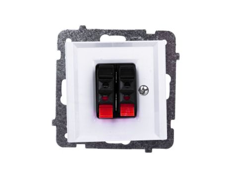 SONATA Gniazdo głośnikowe podwójne biały mat GG-2R/m/75