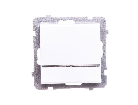 SONATA Łącznik kontrolny z podświetleniem niebieskim biały mat ŁP-12RS/m/75