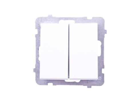 SONATA Łącznik podwójny zwierny biały mat ŁP-17R/m/75