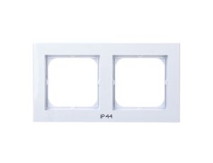SONATA Ramka podwójna do łączników IP-44 biały mat RH-2R/75