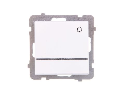 SONATA Łącznik zwierny dzwonek z podświetleniem niebieskim biały mat ŁP-6RS/m/75