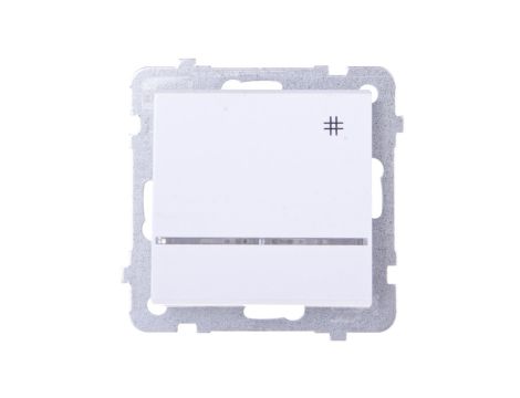 SONATA Łącznik krzyżowy z podświetleniem niebieskim biały mat ŁP-4RS/m/75