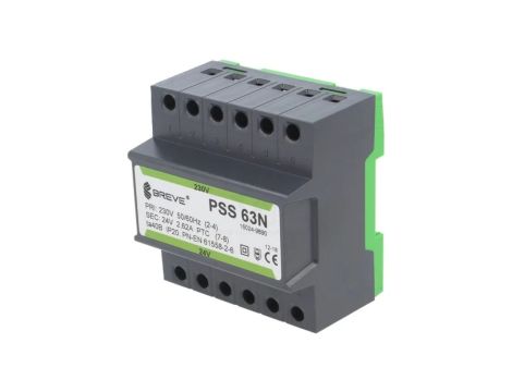 PSS63N/230/24V Transformator sieciowy 63VA 230VAC 24V Wypr listwa zaciskowa