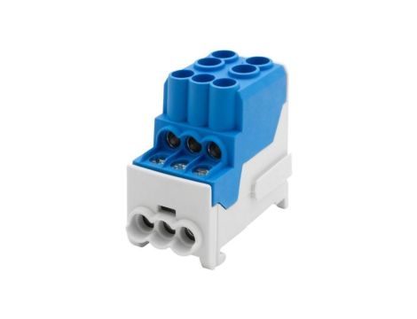 Blok rozdzielczy DBR 100A (2x25 / 6x10) Al/Cu - niebieski