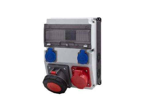 Rozdzielnica CAJA 12M BICOLOR - gniazda 16A 5p, 63A 5p, 2x230V /12 modułów/