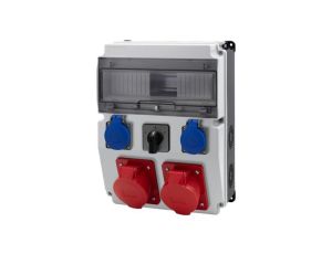 Rozdzielnica CAJA 12M BICOLOR - gniazda 16A 5p, 32A 5p, 2x230V, L/P(32A) /12 modułów/