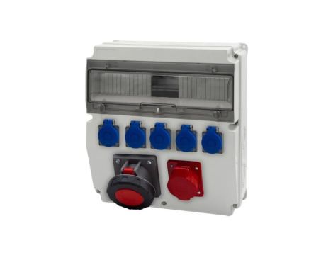 Rozdzielnica CAJA 15M - gniazda 32A 5p, 63A 5p, 5x230V /15 modułów/