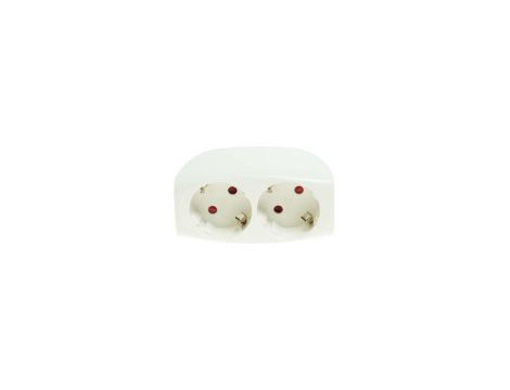 Rozgałęźnik wtyczkowy podwójny z uziemieniem schuko R-270/S BIAŁY W-32001