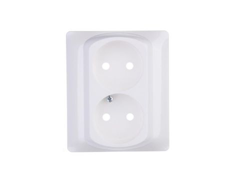 SISTENA LIFE Plakietka gniazda podwójnego arctic