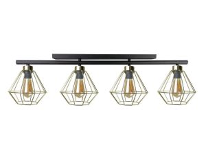 Lampa sufitowa nowoczesna 4xE27 FEBRIS BLACK/GOLD