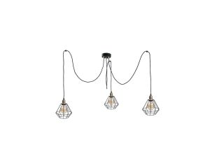 Lampa wisząca loftowa 3 xE27 FOSKAL GOLD