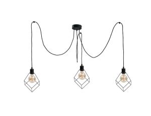 Lampa wisząca loftowa 3 xE27 RUBEN BLACK