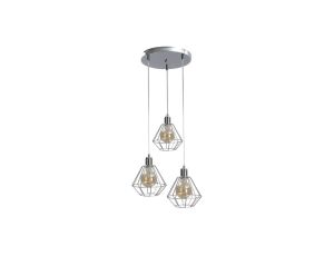 Lampa wisząca loftowa 3x E27 FOSKAL SILVER