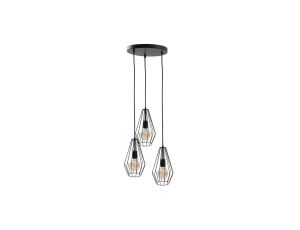 Lampa wisząca loftowa 3x E27 LEX BLACK