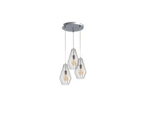 Lampa wisząca loftowa 3x E27 LEX SILVER