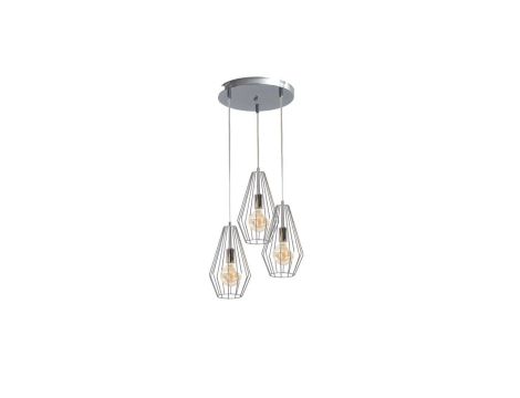 Lampa wisząca loftowa 3x E27 LEX SILVER
