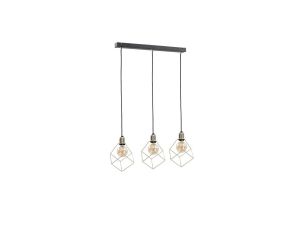 Lampa wisząca loftowa 3xE27 TAHO GOLD