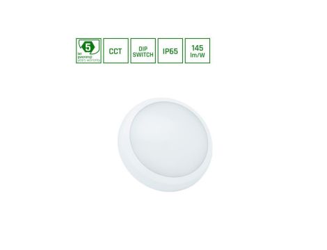 NYMPHEA CITY PRO 2 24/30W CCT 230V 120st IP65 IK08 FI320x80mm BIAŁY okrągła 5 lat gw.