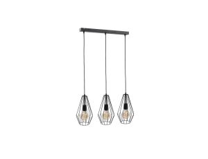 Lampa wisząca loftowa 3xE27 LEX BLACK