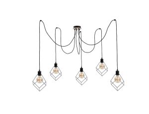 Lampa wisząca loftowa 5xE27 RUBEN WOOD