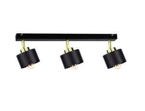 Spot nowoczesny 3xE27 SIMPLY BLACK/GOLD