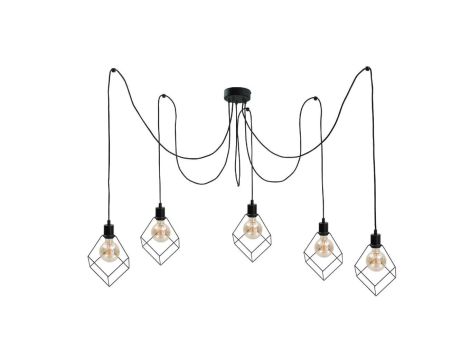 Lampa wisząca loftowa 5xE27 RUBEN BLACK