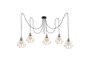 Lampa wisząca loftowa 5xE27 COMO GOLD