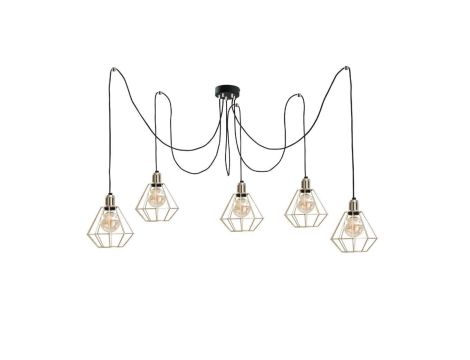 Lampa wisząca loftowa 5xE27 COMO GOLD