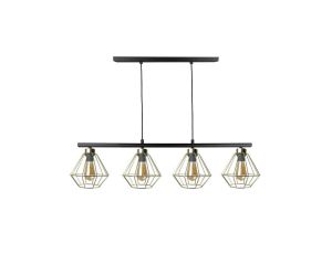 Lampa wisząca nowoczesna 4xE27 FEBRIS BLACK/GOLD LONG