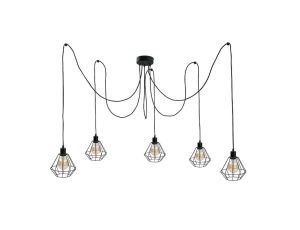 Lampa wisząca loftowa 5xE27 FOSKAL BLACK