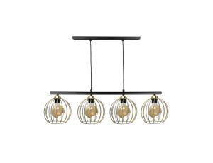Lampa wisząca nowoczesna 4xE27 BACCA BLACK/GOLD LONG