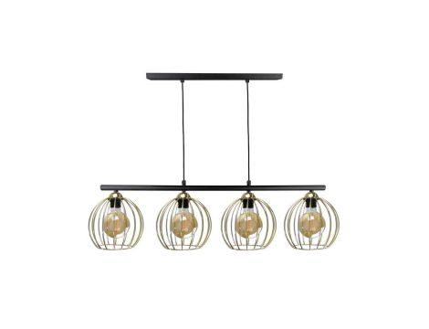Lampa wisząca nowoczesna 4xE27 BACCA BLACK/GOLD LONG