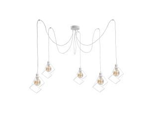 Lampa wisząca loftowa 5xE27 RUBEN WHITE