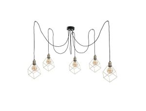 Lampa wisząca loftowa 5xE27 TAHO GOLD