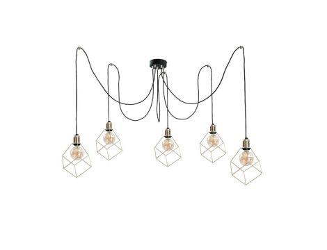 Lampa wisząca loftowa 5xE27 TAHO GOLD