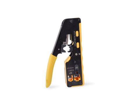 Wielomodułowe narzędzie do zaciskania, przelotowe, odpowiednie do wtyczek 6P, 8P, CAT 7, EZ 8P8C DN-94025