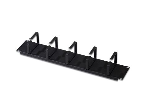Organizator kablowy 19 2U, 5x uchwyty stalowe, 85x60mm, czarny DN-19 ORG-2U-SW