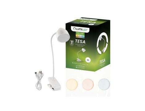 Lampka Biurkowa LED 7W CCT Ściemnialna Tesa Biała Lumiled