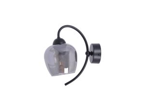 Lampa ścienna kinkiet SARA, grafitowy szklany klosz, do salonu K-5197 Kaja Lighting