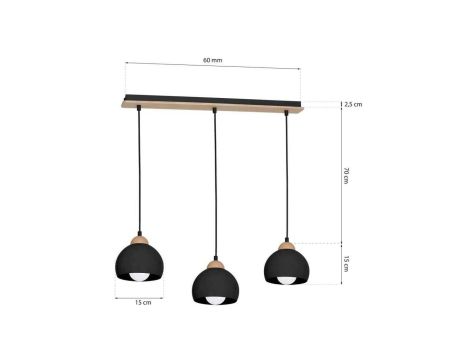 Lampa wisząca na listwie z juty 3xE27 JUTA 4954 TK Lighting