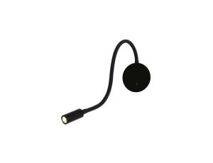 Kinkiet SENISE czarny z elastycznym ramieniem i włącznikiem do sypialni LP-2021/1W BK Light Prestige